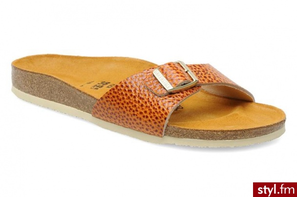Birkenstock Sandały Madrid Cuir Naturel Antique W Brązowy - Klapki Buty Moda