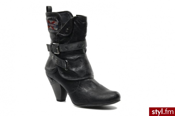 Mustang shoes PÓŁBUTY I BOTKI TANAIS BY (Czarny) - Botki Buty Moda