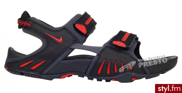Sandały Santiam 4 Nike - czarno-czerwone (312839001) - Sandały Buty Moda