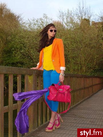 pomarańczowy żakiet- zara 199zł - Moda uliczna Inne Moda