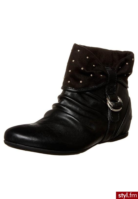 Anna Field Botki na koturnie czarny - Botki Buty Moda