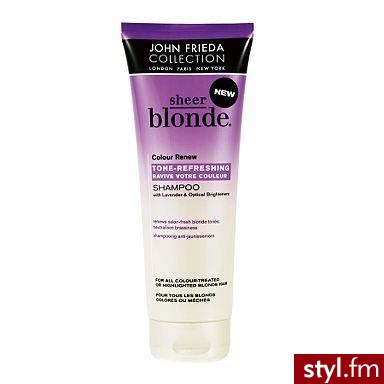 John Frieda - szampon do blond włosów. Mój szampon. Przywiozłam go z Anglii, jest świetny :) polecam go. Teraz można kosmetyki Johna Friedy, dostać, także w Polsce. Ceny jego produktów wahają się od 20zł w zwyż :) odżywki np. kosztują ok 50 zł. - Misz-masz