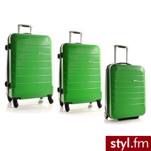 TITAN ZESTAW 3 WALIZEK ARMOURA ZIELONY (810102) - Torby podróżne Torebki Moda