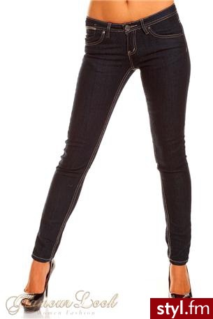 SUBLEVEL SPODNIE JEANSY GRANATOWE BIODRÓWKI RURKI 38 M - Jeansy Spodnie Moda