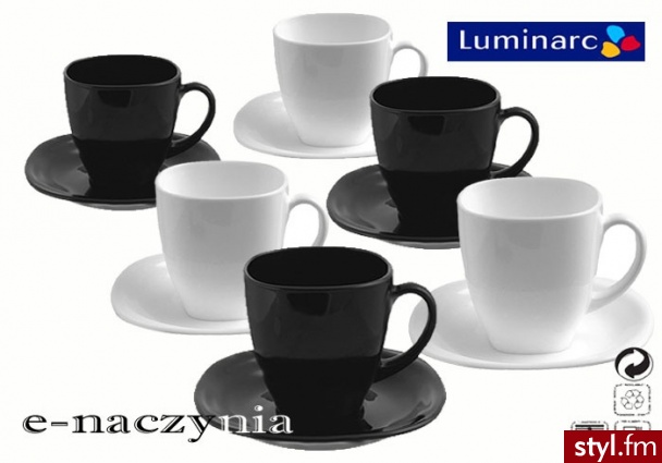 Luminarc carine biało-czarny dla 6 os 12 el d2371 - Pozostałe Biżuteria Moda