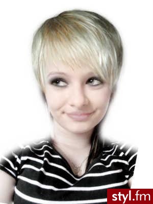 Blond Rozpuszczone Proste Wieczorowe Krótkie Fryzury