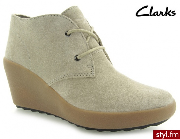 Clarks NICE MELODY GREY SUEDE - Botki Buty Moda