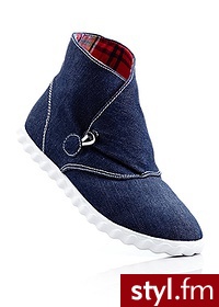 Bonprix Botki sportowe niebieski dżins 974228_19382 - Botki Buty Moda