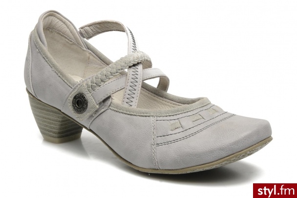 Mustang shoes Balerinki G2 Toile W (Szary) - Balerinki Buty Moda