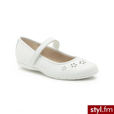 CLARKS Girls Baleriny DANCE FEET white leather - Balerinki Buty Moda