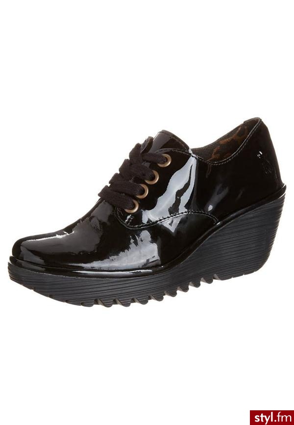 Fly London YIA Botki na platformie czarny P500324 - Koturny Buty Moda