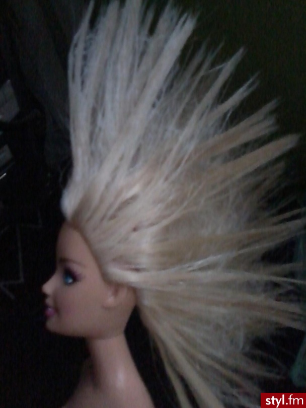Muahahahha!!! Moja szalona Barbie!!!! xDxD Fryz a'la Bill Kaulitz :P
(W tle jakże boski i wspaniały Ken) - Misz-masz