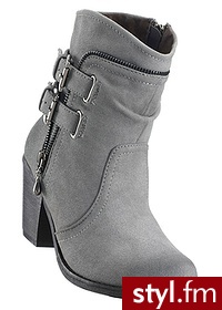 Bonprix Kozaki szary 908400_25151 - Kozaki Buty Moda