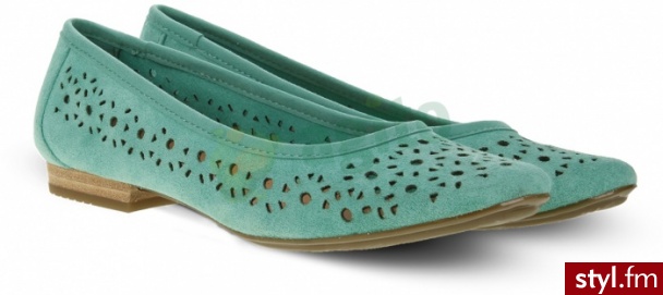 CLARKS Baleriny henderson band ażurowe zielone 702988 - Balerinki Buty Moda