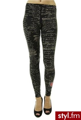 Desigual CzARNE LEGGINSY LEGGINGS NEGRO - Leginsy Spodnie Moda