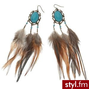 Opaque Stone Feather Earrings - Miss Selfridge - Polyvore. Pobrano ze strony: http://www.polyvore.com/opaque_stone_feather_earrings/thing?id=8903840 - Misz-masz