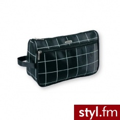 Top Choice Kosmetyczki i Kuferki Kosmetyczka męska CHECKER na suwak czarna 91711 - Kosmetyki
