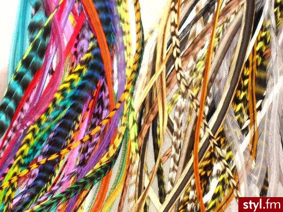 Kolorowe Warkocze Proste Na co dzień Długie Fryzury