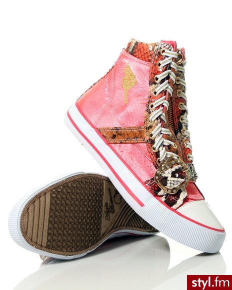 apple bottoms kia snake trim high top - Pozostałe Buty Moda