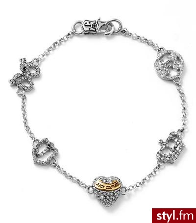delikatna bronsoletka od Juicy Couture z charmsami wysadzanymi białymi kryształkami - 78$ - Pozostałe Dodatki Moda