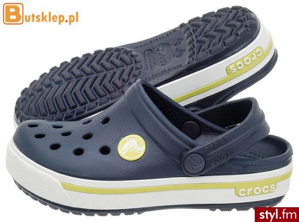 CROCS BUTY CROCBAND 2.5 CLOG KIDS NAVY/CITRUS (12837) Sandały - Sandały Buty Moda