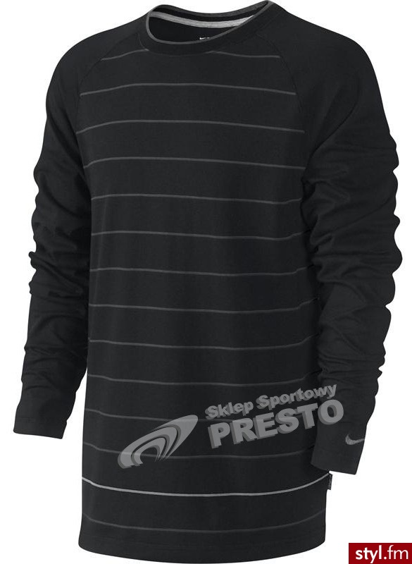 Nike KOSZULKA MĘSKA LONGSLEEVE AD LS NEW STRIPED TOP CZARNY - Sportowe Buty Moda
