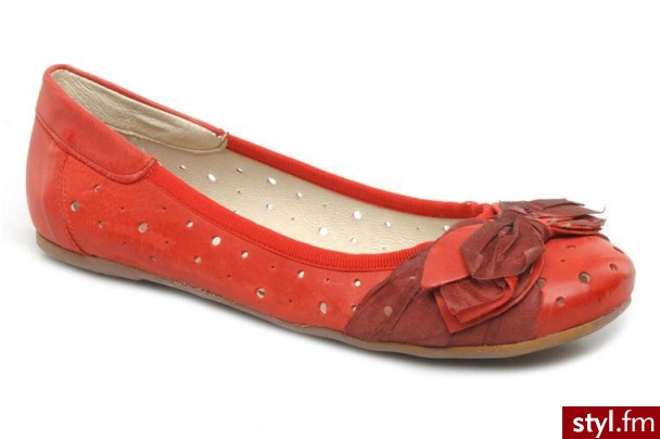 Khrio BALERINKI BENDA BY KHRIO (Czerwony) - Balerinki Buty Moda