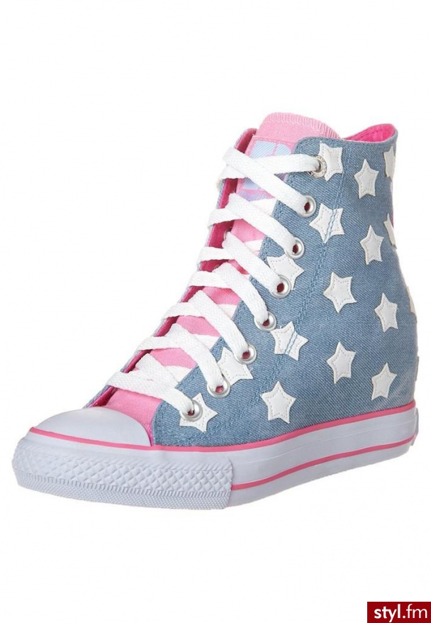 Skechers GIMME STARRY SKIES Botki na koturnie niebieski - Koturny Buty Moda
