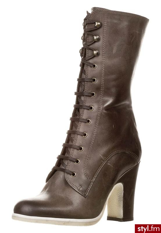 Zign Kozaki na obcasie szary - Kozaki Buty Moda