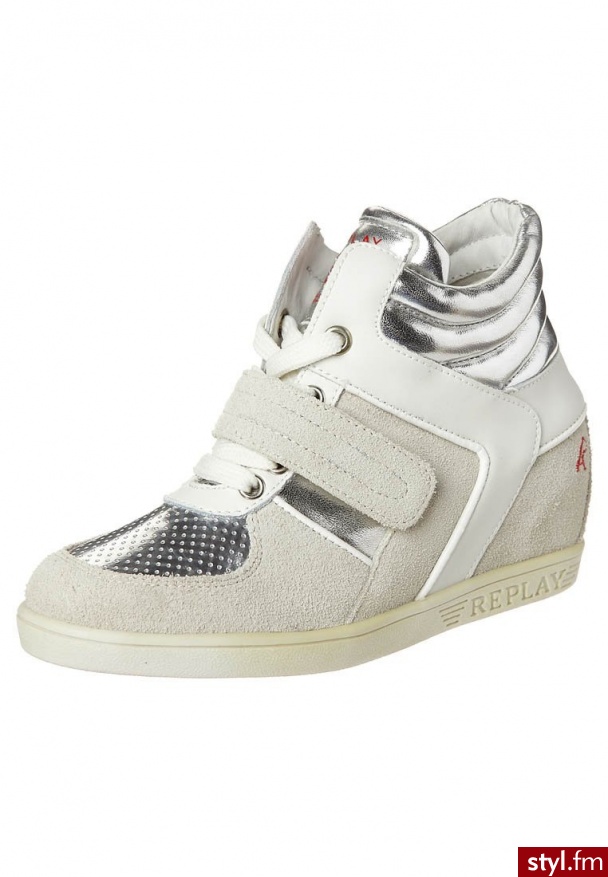 Replay CAMP Botki na koturnie beżowy GBP04322C0003L - Botki Buty Moda