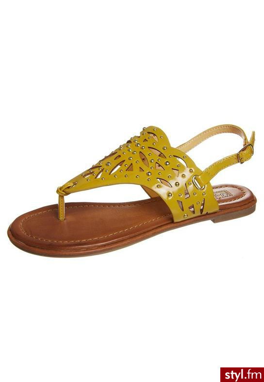 Buffalo Japonki żółty (312-1137-1) - Klapki Buty Moda