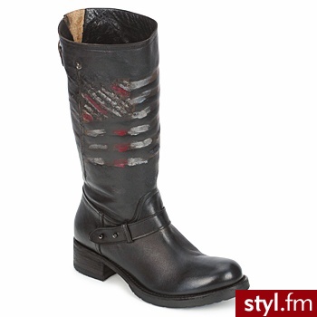 Strategia BUTY ENRO Black / Imprimé / Flag - Kozaki Buty Moda