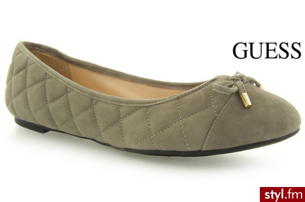 Guess BALERINKI NALAN BALLERINA SUEDE LIGHT GREY - Balerinki Buty Moda