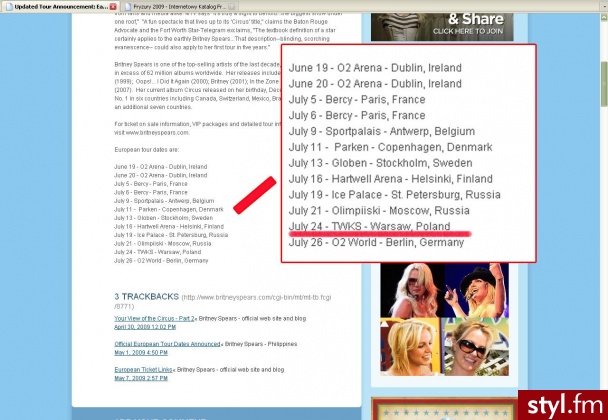 Chociaż nie lubię Britney Spears, ucieszyła mnie informacja, że udało się nam zorganizować jej koncert. ;] Wiem, że kiedyś spekulowano, że Polska w ogóle na coś takiego nie miała szans. - Misz-masz