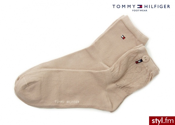 Tommy Hilfiger WOMEN SOCK AJOUR ARGYLE 2P PEACH - Skarpetki Bielizna Moda