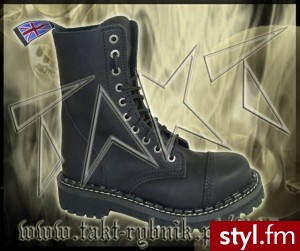 Glany 10 STEADY'S black/czarne NUBUK - Glany Buty Moda
