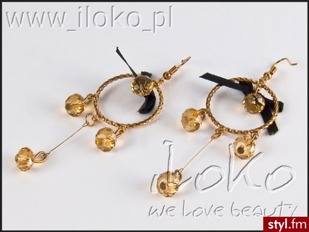 Iloko KOLCzYKI KRYSzTAŁKI KOKARDA - Kolczyki Biżuteria Moda