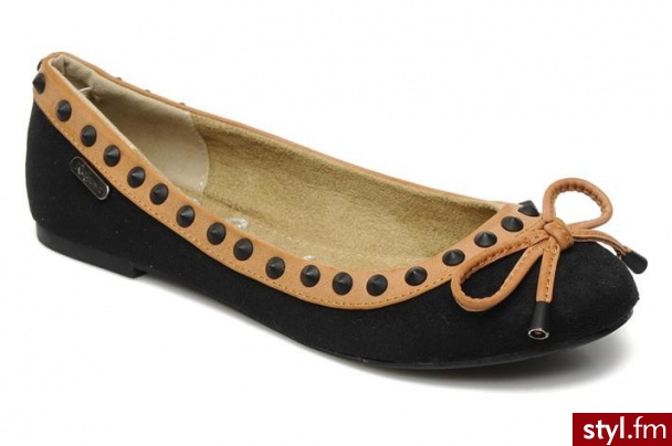 Refresh Balerinki DOUNRHOE by (Czarny) - Balerinki Buty Moda