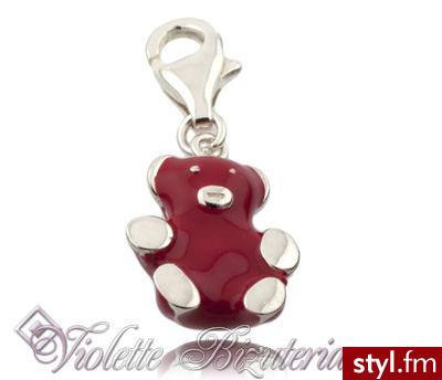 Violette Srebrna przywieszka misiu 002 - Wisiorki Biżuteria Moda