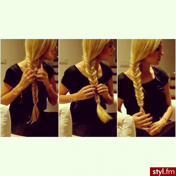 Blond Warkocze Proste Na co dzień Długie Fryzury