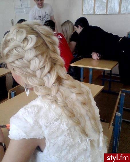 Blond Warkocze Proste Na co dzień Długie Fryzury