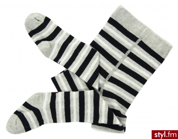 Tommy Hilfiger RAJSTOPKI BABY LOVE STRIPE TIGHT 1P light grey melange - Rajstopy Bielizna Moda