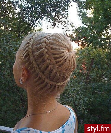 Blond Warkocze Proste Wieczorowe Długie Fryzury
