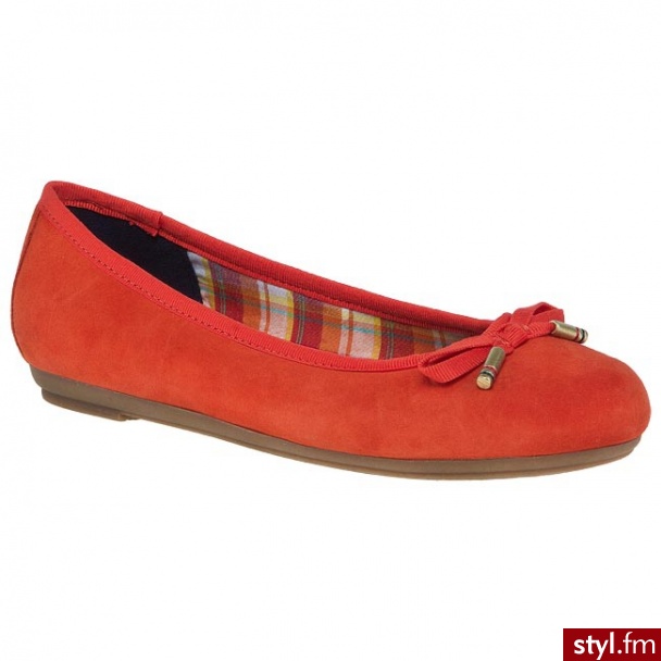 TOMMY HILFIGER Baleriny Cecilia 3 B FW56815247 646 Pomarańczowy (Red Orange) 646 - Balerinki Buty Moda