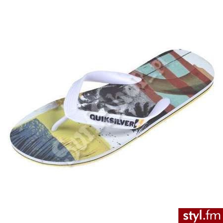 QUIKSILVER klapki MOLOKAI SCREENLINE 2012 46 WHITE/WHITE/YELLOW- MĘSKIE - Klapki Buty Moda