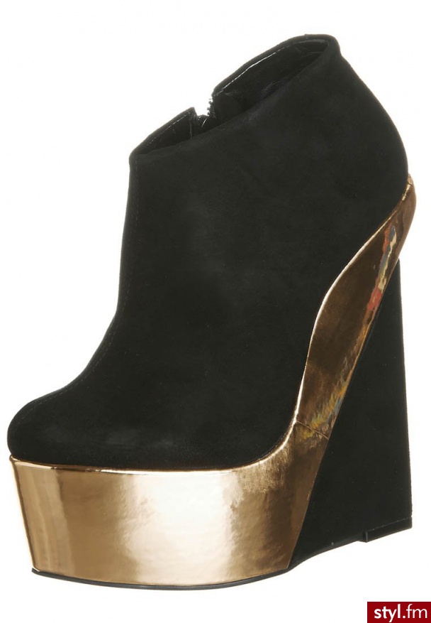 Buffalo Botki na platformie czarny (23052-1008) - Koturny Buty Moda