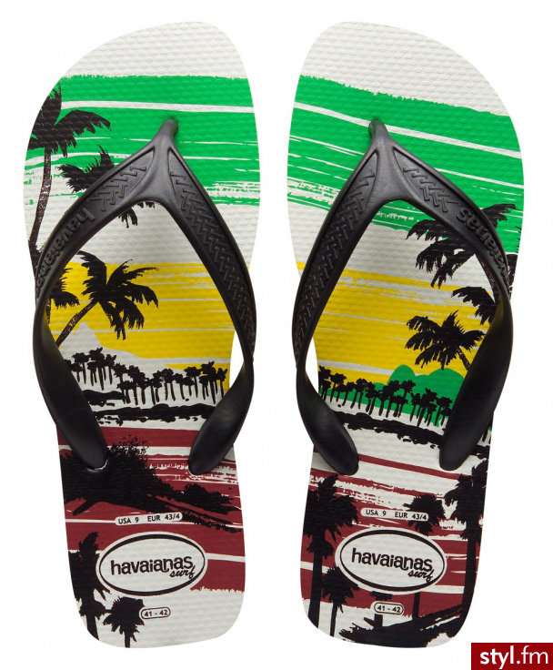 Havaianas JAPONKI SURF WHITE/BLACK - Klapki Buty Moda