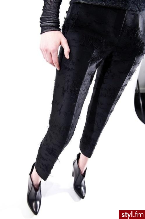 Materiałowe Spodnie Moda