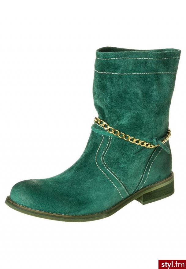 Cinti Botki zielony - Botki Buty Moda