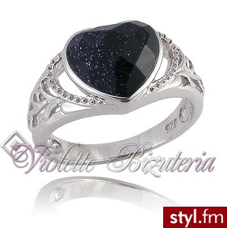 Violette Pierścionek srebrny serduszko R445 - Pierścionki Biżuteria Moda